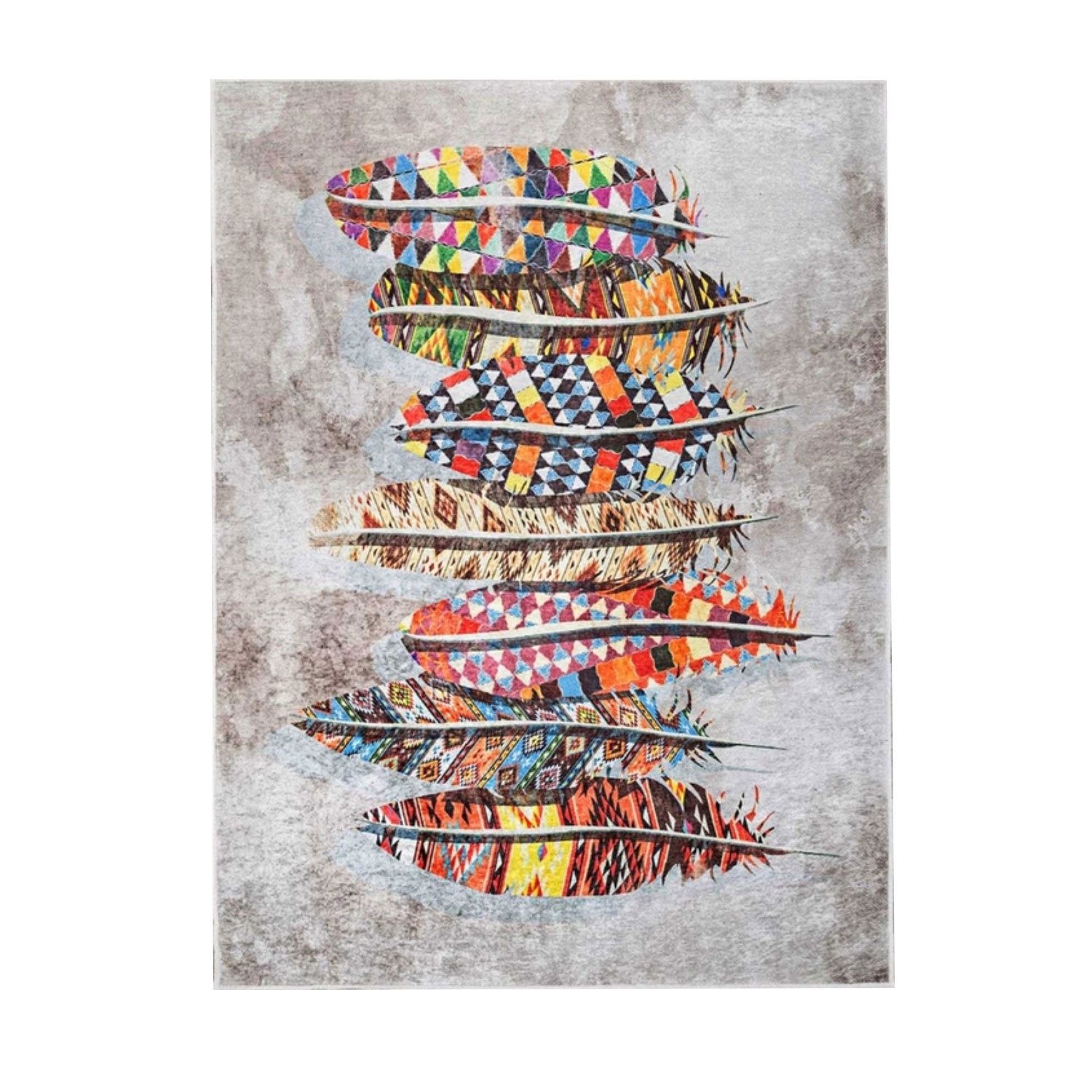 Jungengel Designteppich Modern Multi Feder Wohnzimmer Teppich Läufer Flach günstig online kaufen