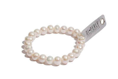 DI PERLE Perlenarmband Damen Perlenschmuck Süsswasser Perlen Armband (19 cm), Damen Perlenschmuck