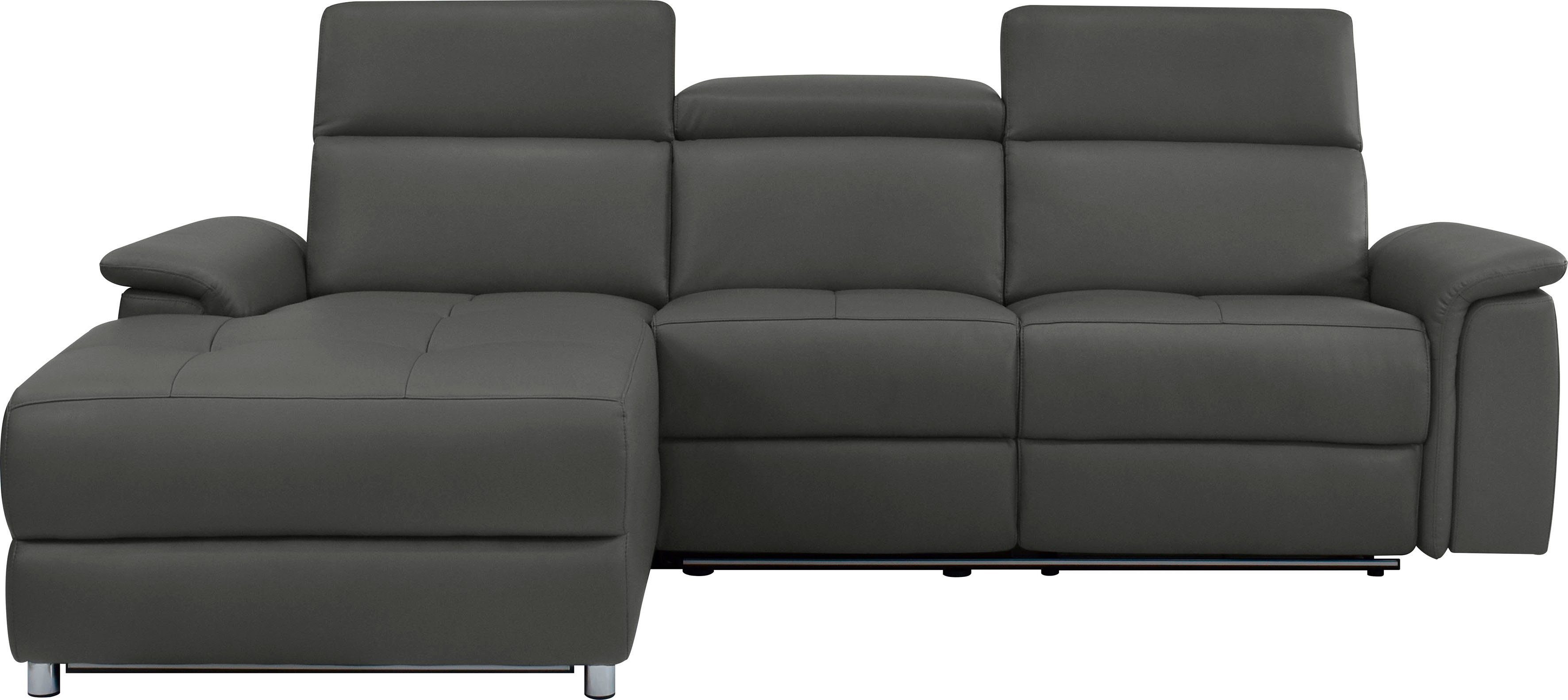 Home affaire Ecksofa "Pareli, L-Form, 259cm,m. Recamiere, Echtleder, Kunstl günstig online kaufen