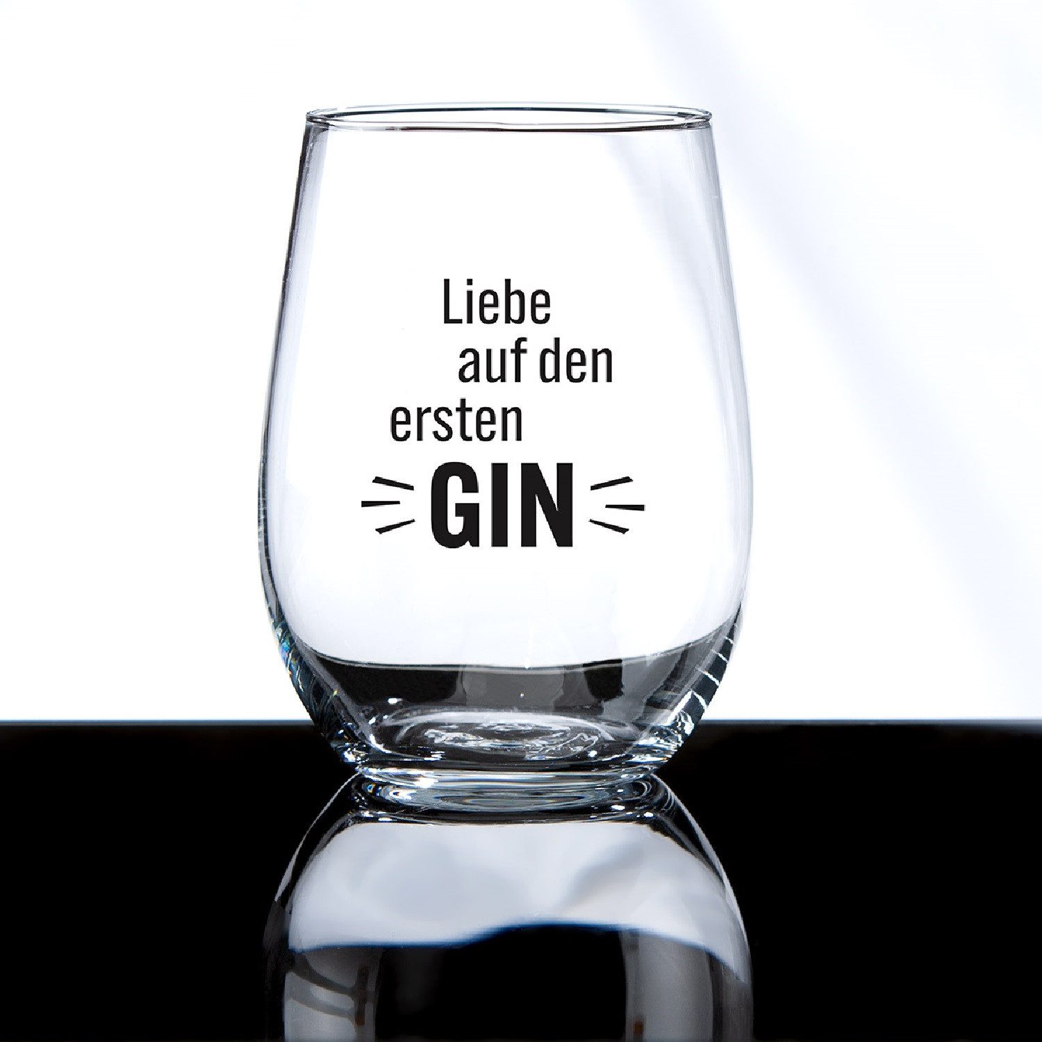 GILDE Glas Ginglas „Liebe auf den ersten GIN“ rund, Glas
