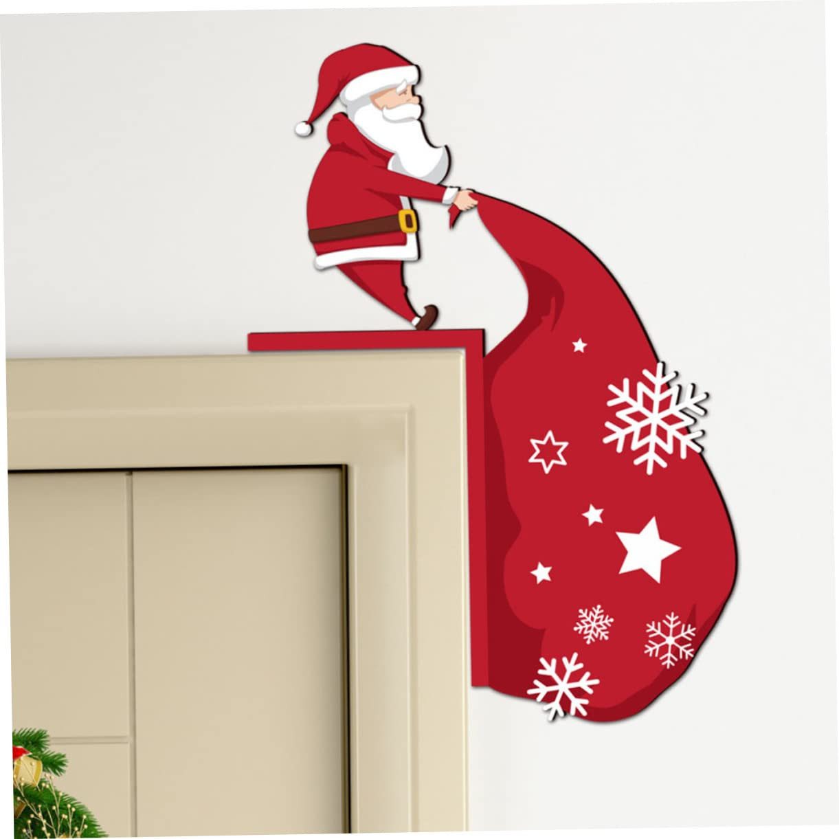 FOUORTUNATE-BEE Weihnachtsmann Weihnachtliche Türrahmen-Deko – 4 festliche Designs, Weihnachtsdekoration für Zuhause in vier schönen Varianten