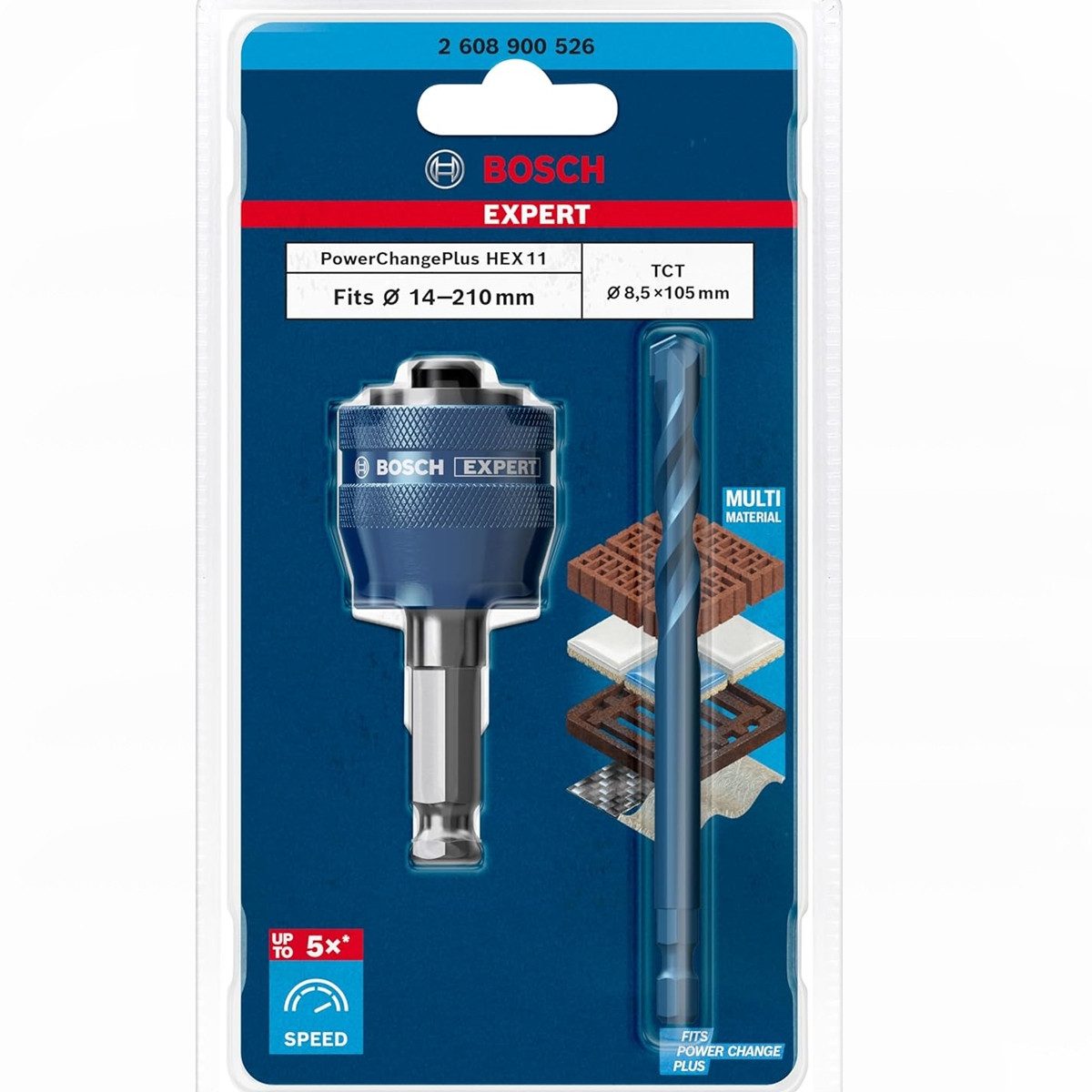 Bosch Professional Lochsäge EXPERT Power Change Plus Adapter Lochsägen mit Bohrer TCT 8,5x105mm