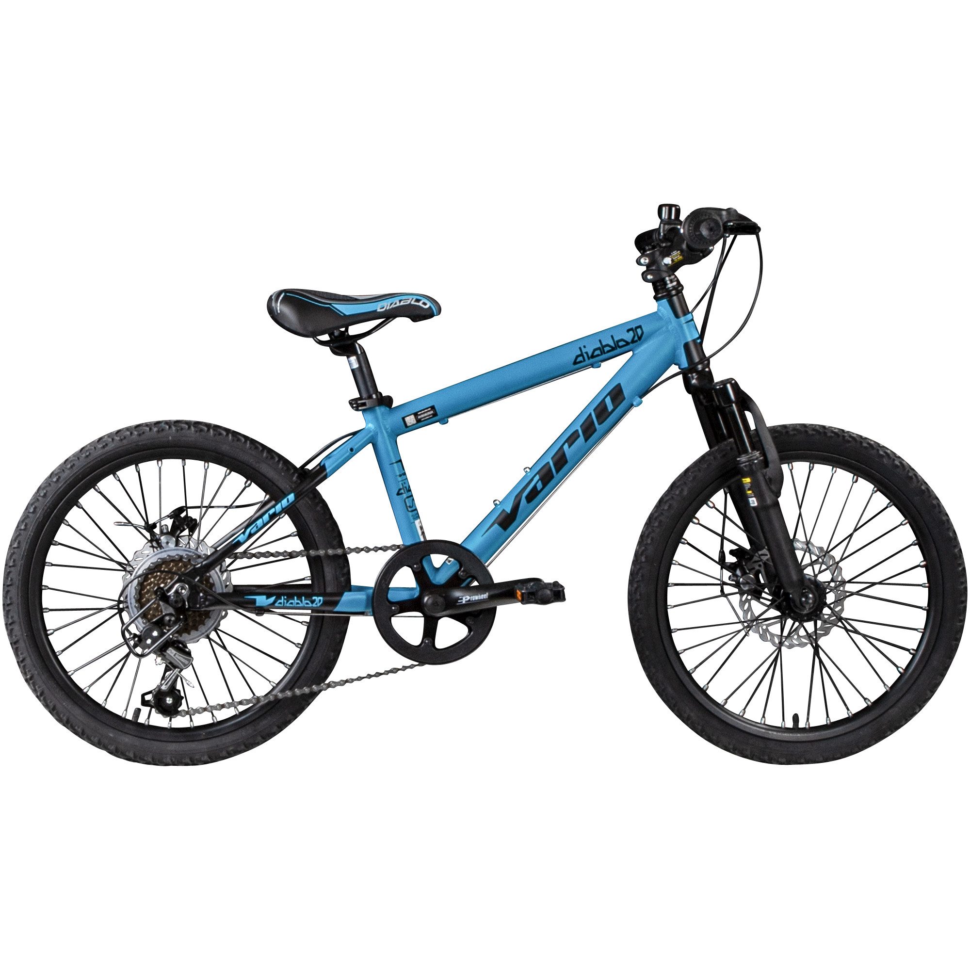 Vario Bikes Mountainbike XC DIABLO 20 DISK, 6 Gang Shimano TY21 Schaltwerk, Kettenschaltung, Mountainbike Kinderfahrrad ab 120 cm Fahrrad MTB Hardtail