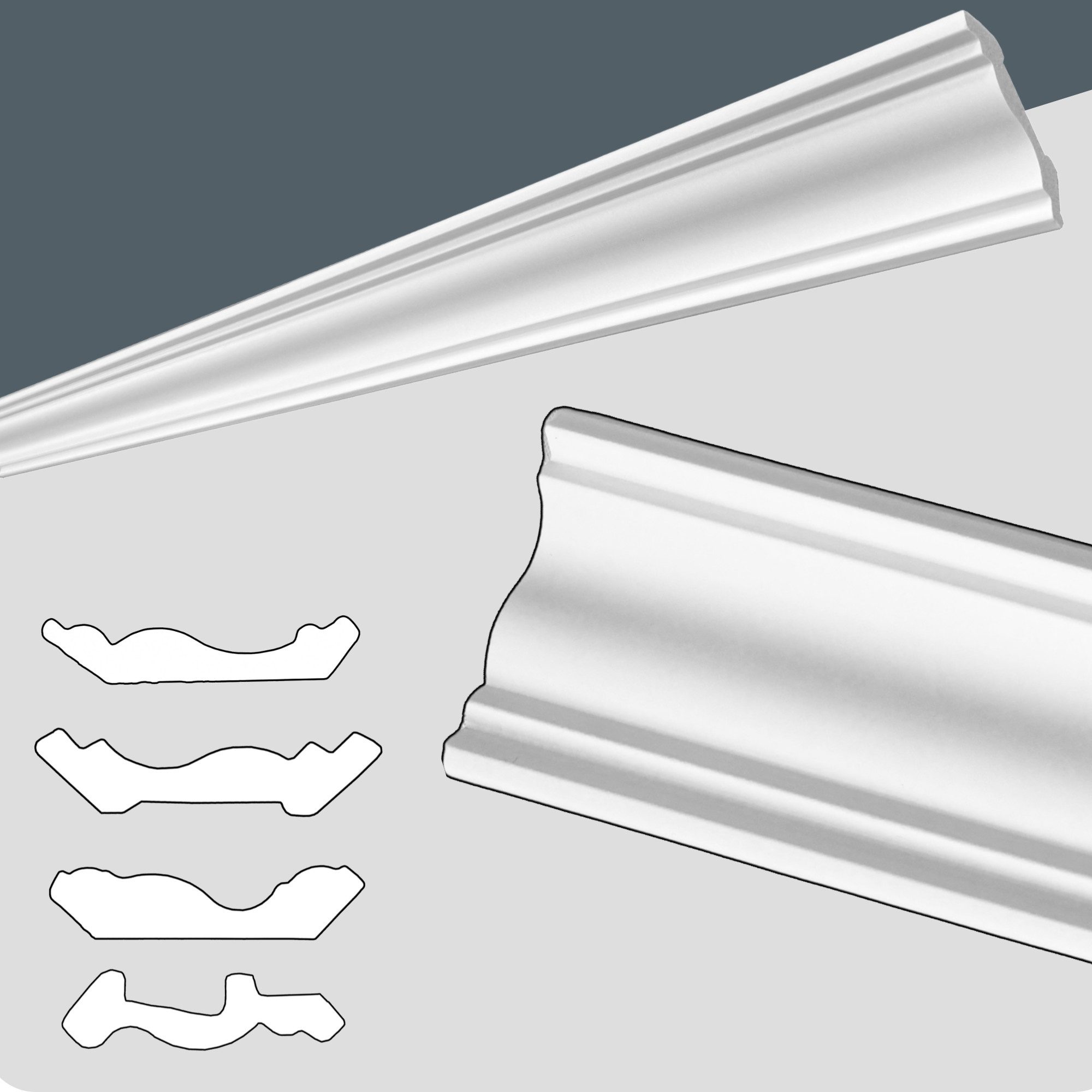 IKHEMalarka Deckenleiste 100 cm – Zierleisten - dekorative Stuckleisten für günstig online kaufen