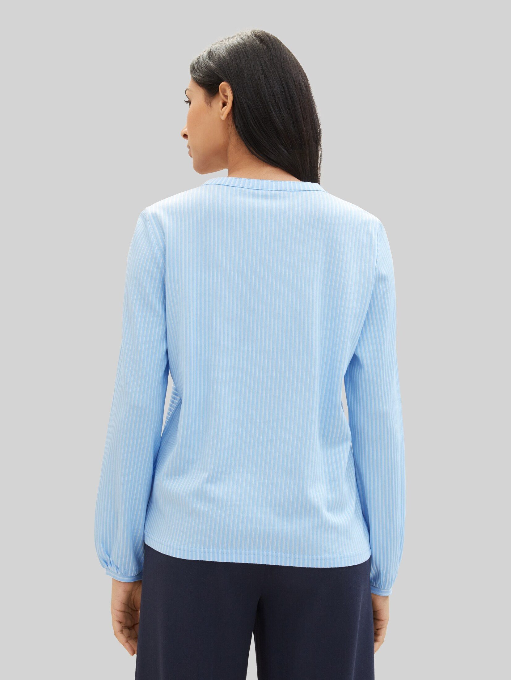 TOM TAILOR Langarmshirt T-Shirt Bluse mit Streifenmuster