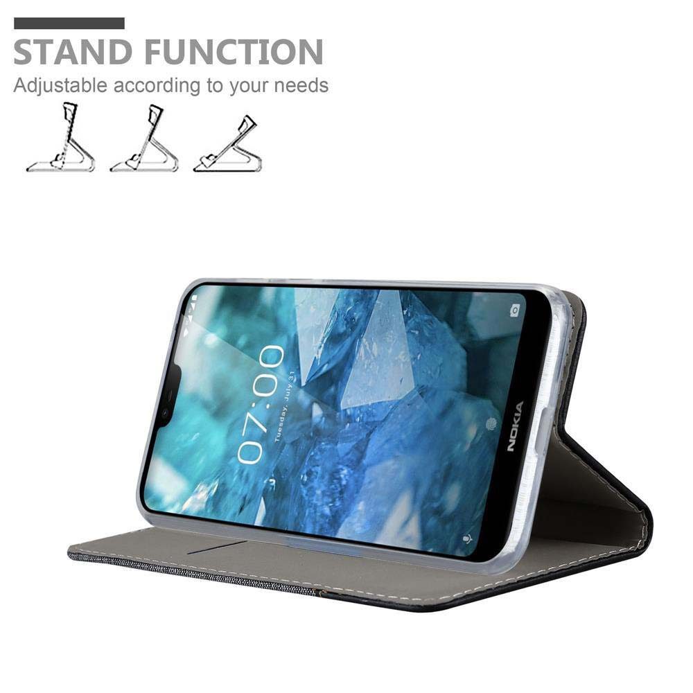 Cadorabo Handyhülle für Nokia 7.1 Hülle Nokia 7.1, Klappbare Handy Schutzhülle - Hülle - mit Standfunktion und Kartenfach