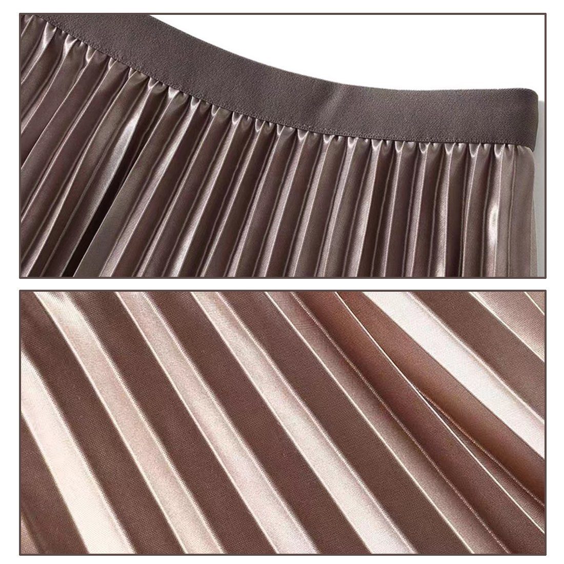 DEBAIJIA Plisseerock Damen Tüllrock Sommer Frauen Mesh Hohe Taille Midi Röcke Floral