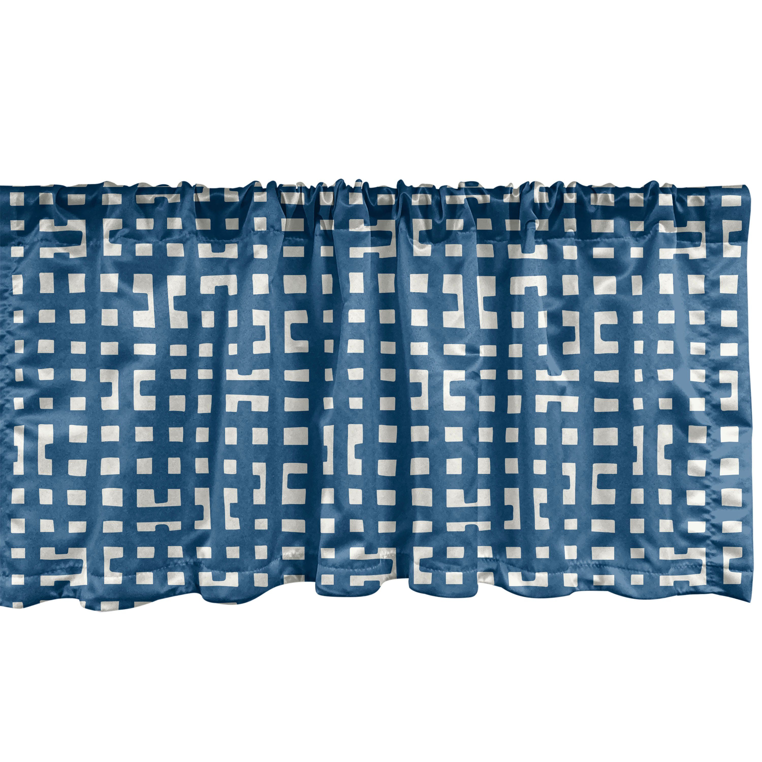 Scheibengardine Vorhang Volant für Küche Schlafzimmer Dekor mit Stangentasche, Abakuhaus, Microfaser, Abstrakt Hand gezeichnet flüchtige Linien