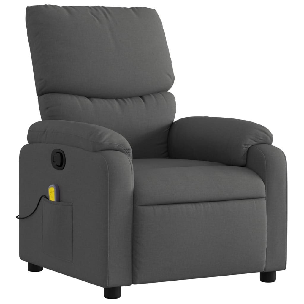 vidaXL Sessel Massage-Relaxsessel, Stoff, Dunkelgrau (1-St)