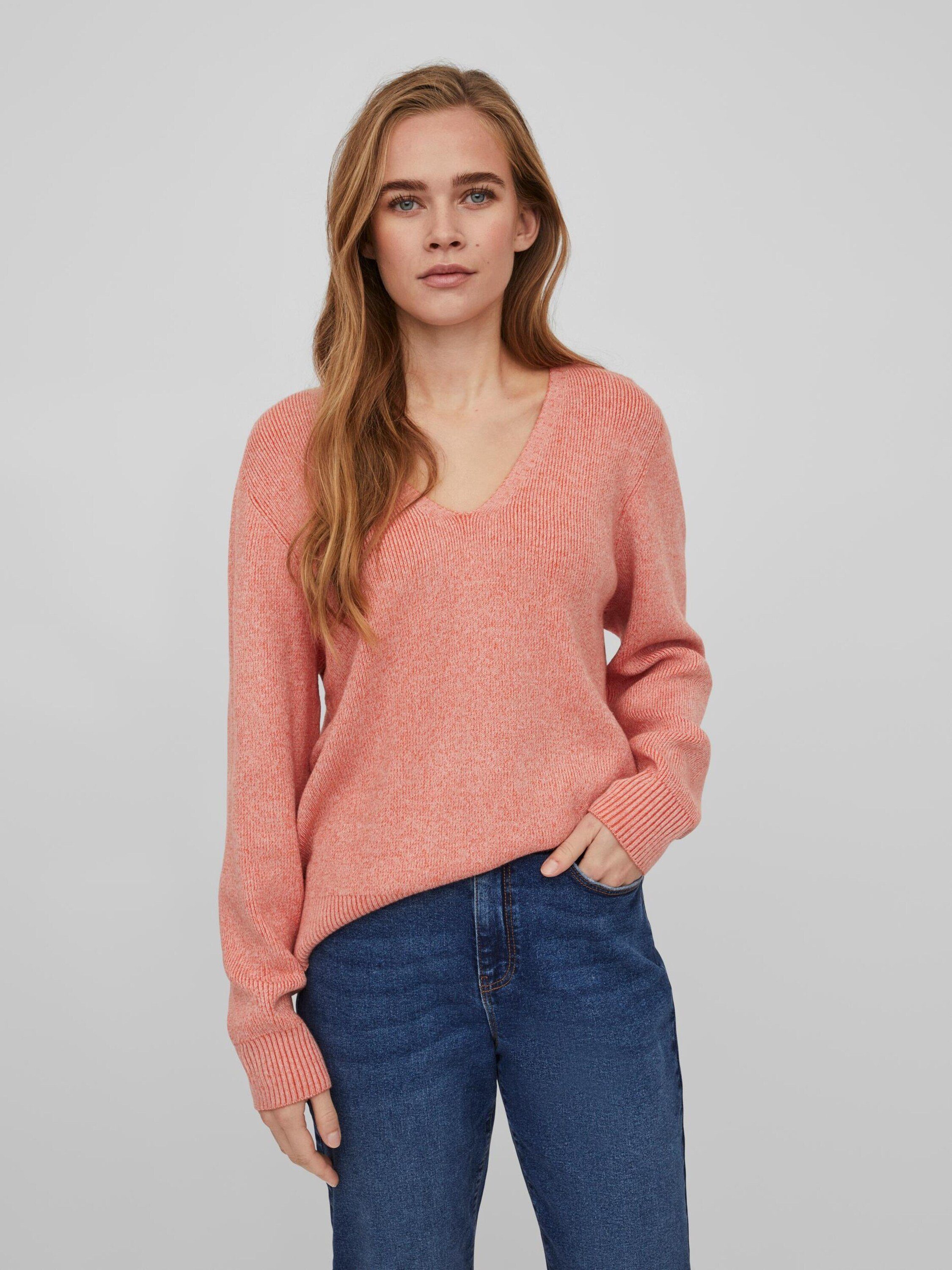 Vila Strickpullover Ril (1-tlg) Plain/ohne Details