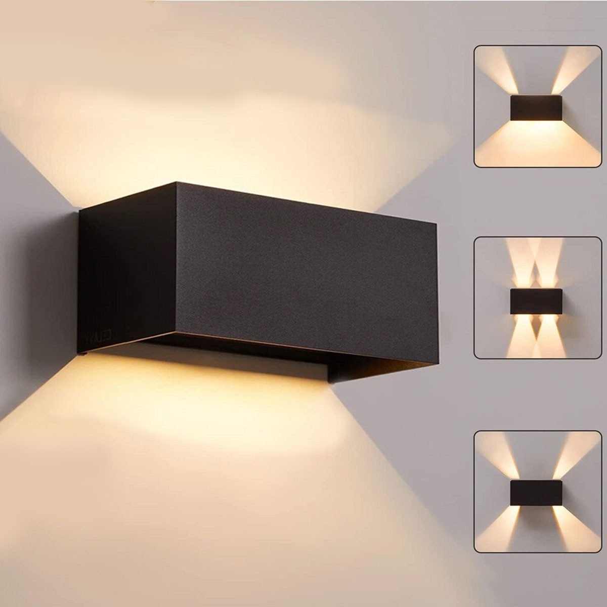 oyajia Außen-Wandleuchte Modern Quader LED Wandlampe günstig online kaufen