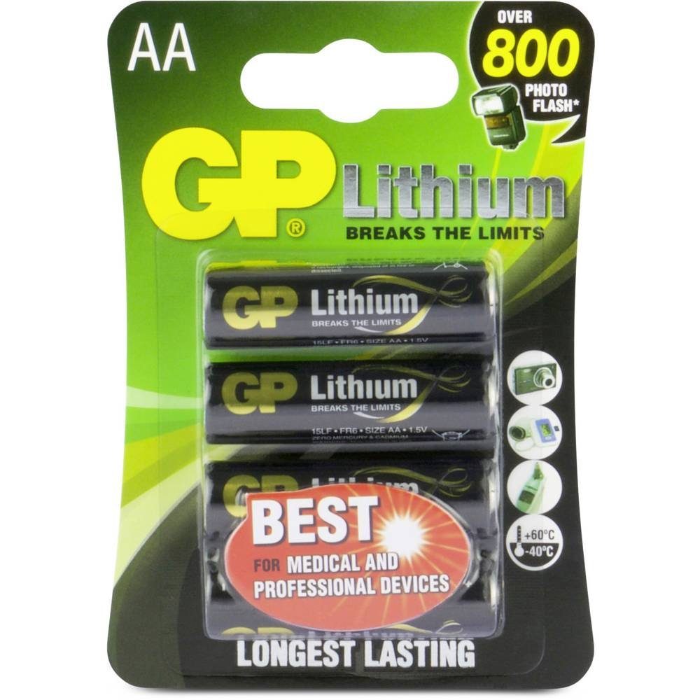 Gp Lithium Batterie AA Mignon (AA Lithium / FR06 / R6 / 15LF GP15LF562C4 Batterie