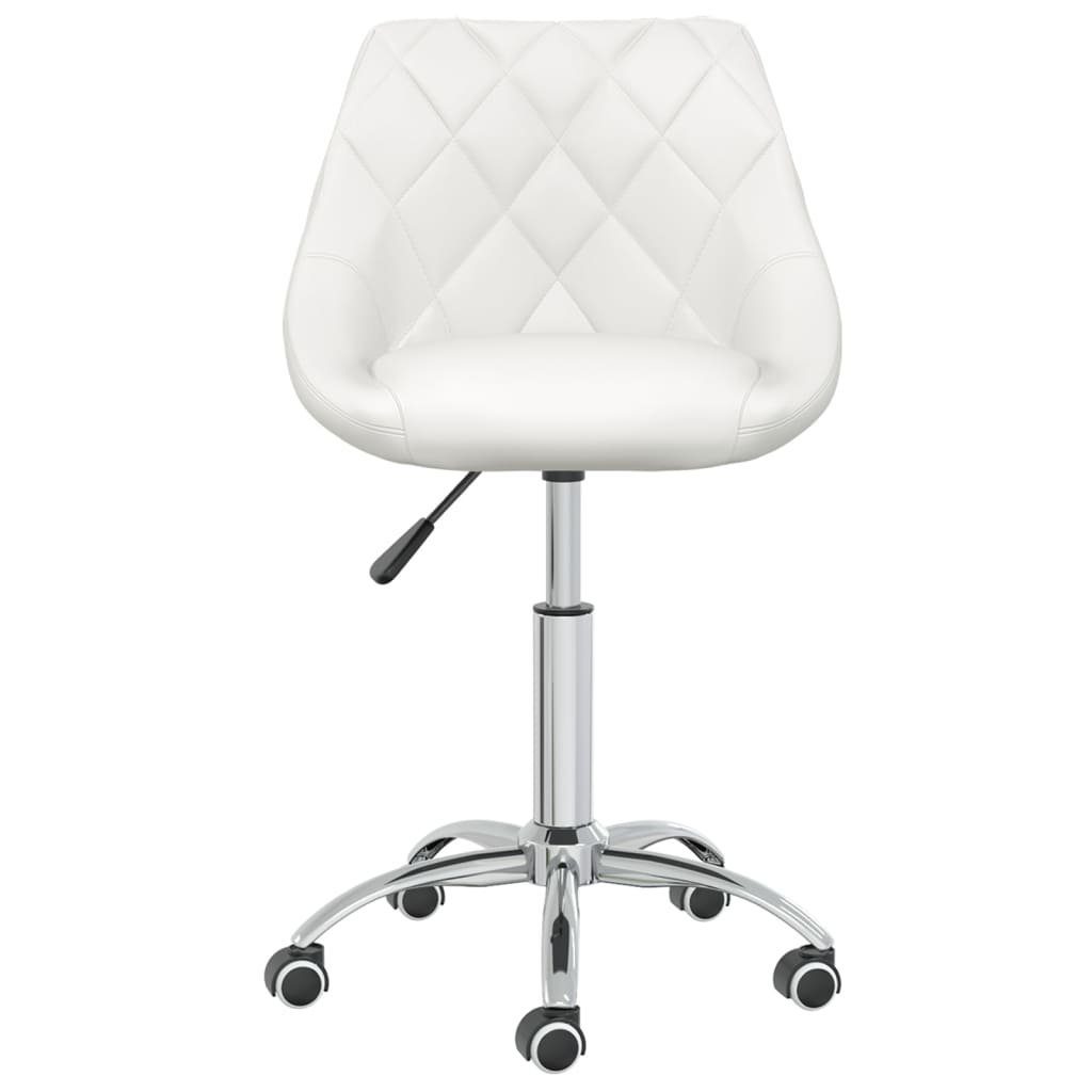 furnicato Bürostuhl Trendiger weißer Drehstuhl 46x44x(67,5-79) cm mit Kunstleder und (1 St), Höhenverstellbarer Bürosessel mit Rollen und 360-Grad-Drehfunktion