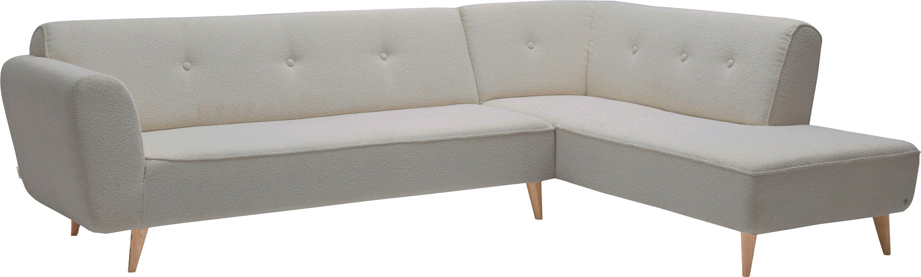 TOM TAILOR HOME Ecksofa New Wave Chic, Breite 261 cm, Tiefe 201 cm cream SCO 19