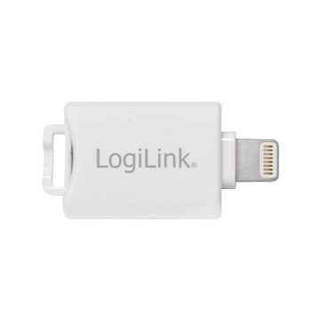 LogiLink Speicherkartenleser AA0089, Lightning zu microSD iCard Reader, Weiß