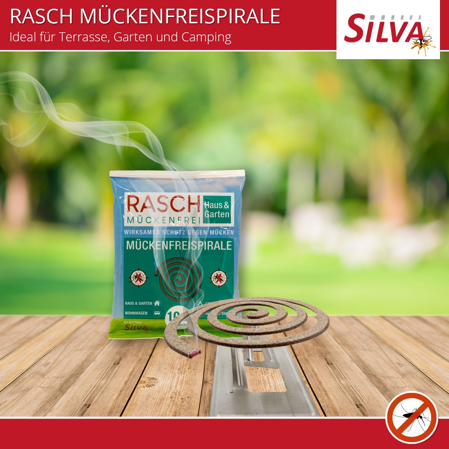 Thumbnail - Rasch Haus & Garten Insektenspray Rasch Mückenfreispirale, Sparset (5x10 Stück), 50-St., ohne Insektizide, umweltfreundl...