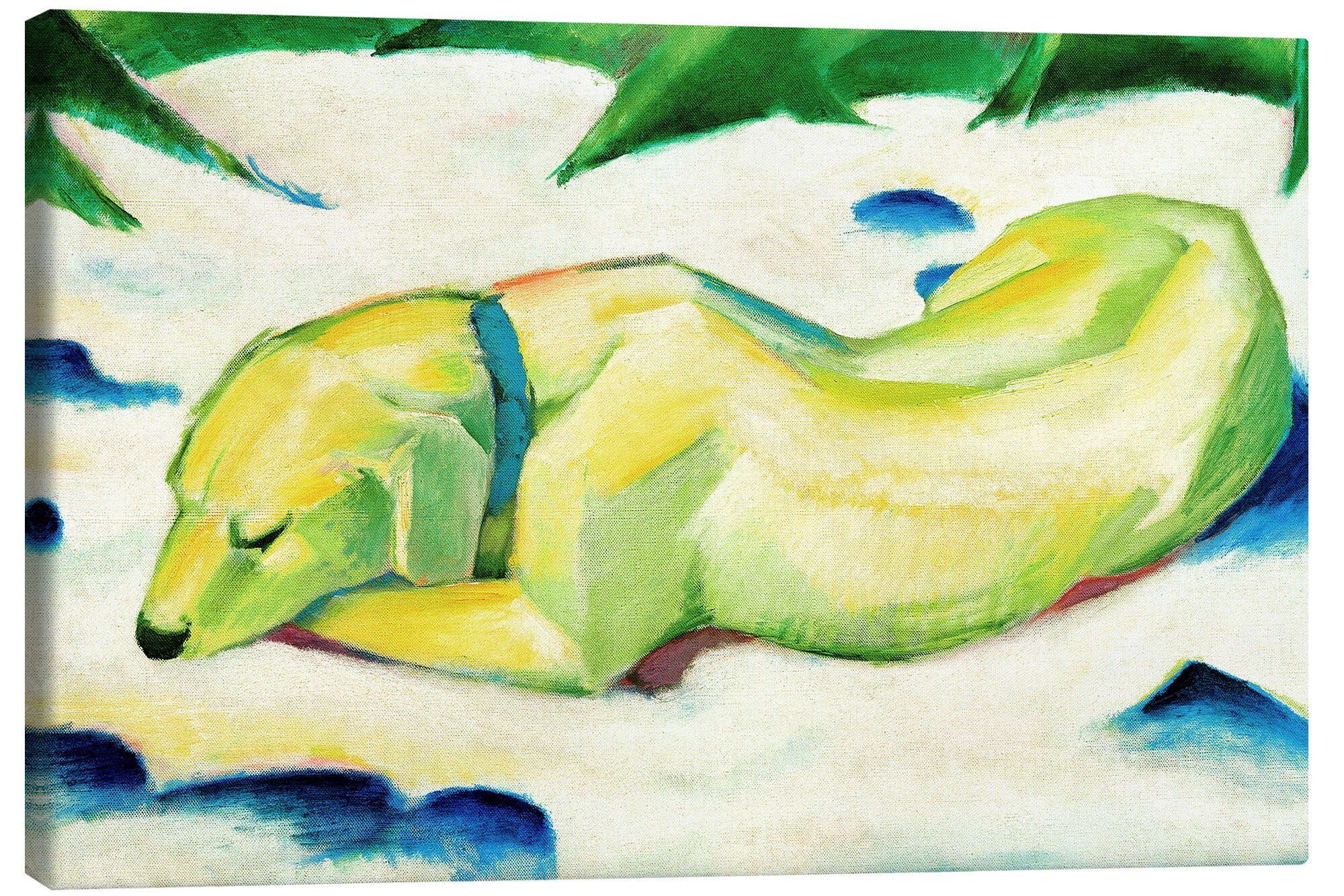 Posterlounge Poster Franz Marc, Liegender Hund günstig online kaufen