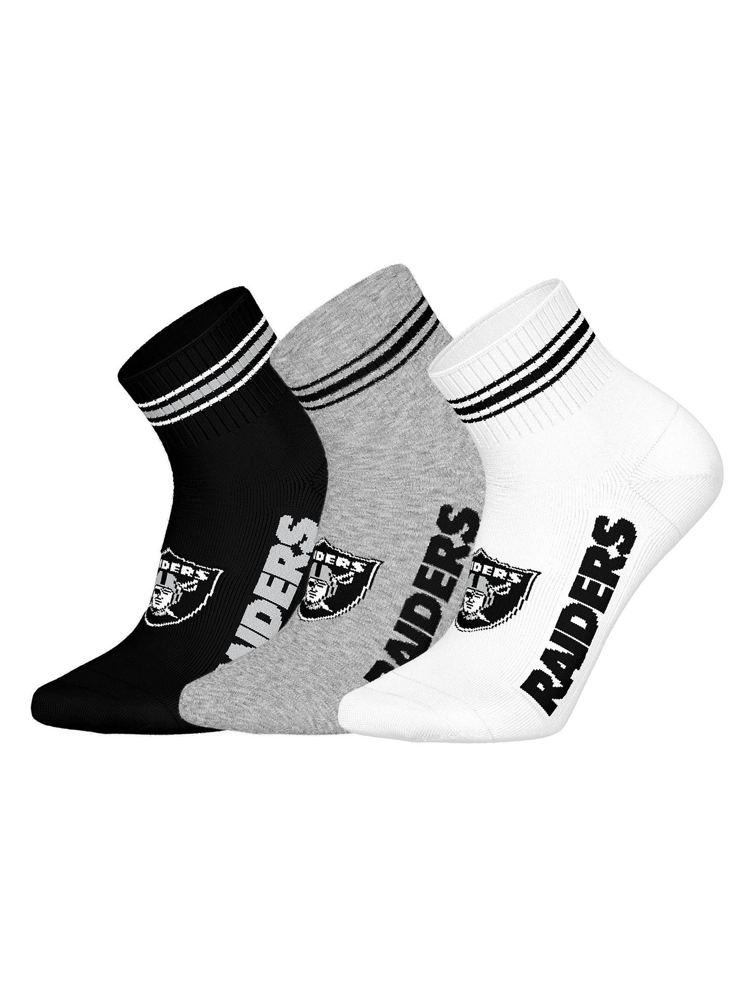 HUDDLE Freizeitsocken Las Vegas Raiders Quarter (3-Paar) Casual Носки, Alltagssocken