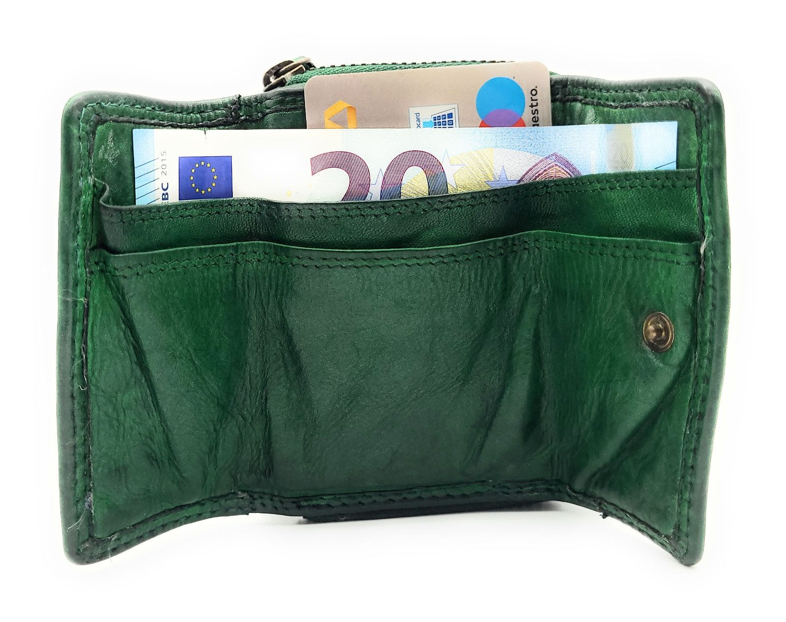Hill Burry Mini Geldbörse kleines Waschleder Unisex Portemonnaie mit RFID S günstig online kaufen