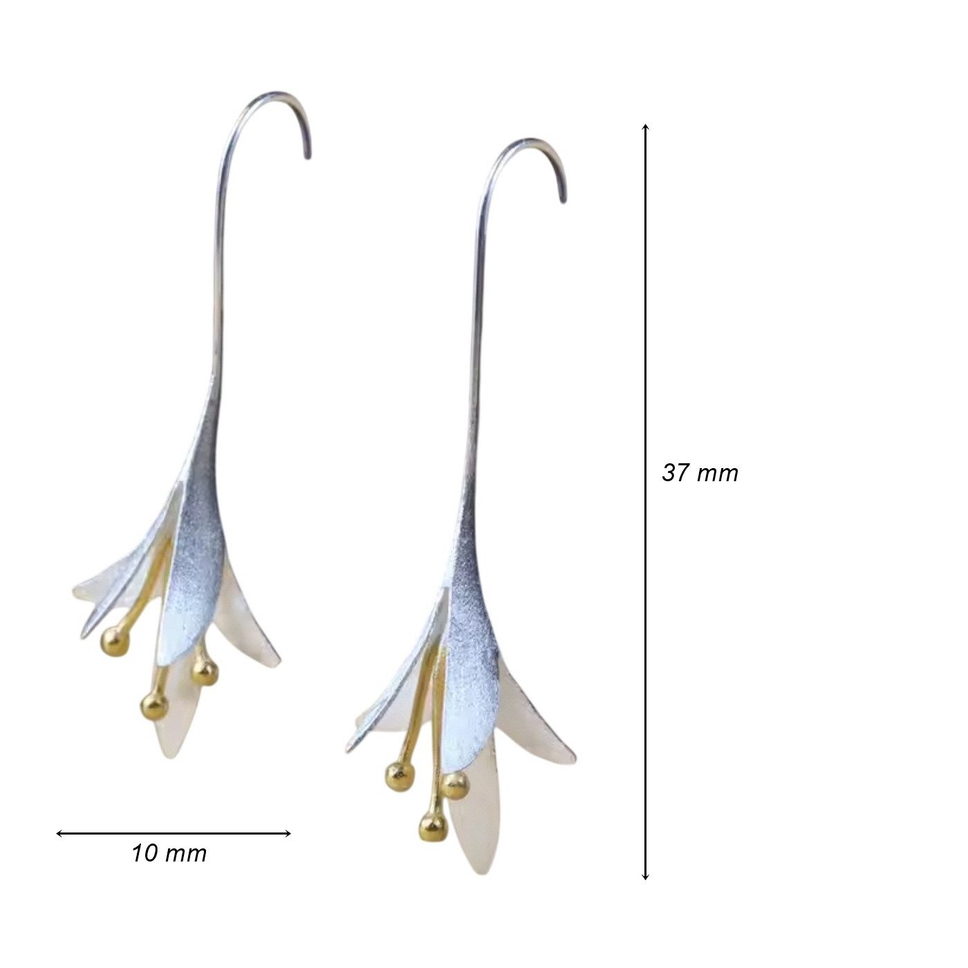 ELLAWIL Paar Ohrhaken Ohrschmuck Damenohrringe Ohrhaken Ohrringe Blume Tropfen (GESCHENKIDEE, Sterling Silber 925), inklusive Geschenkschachtel
