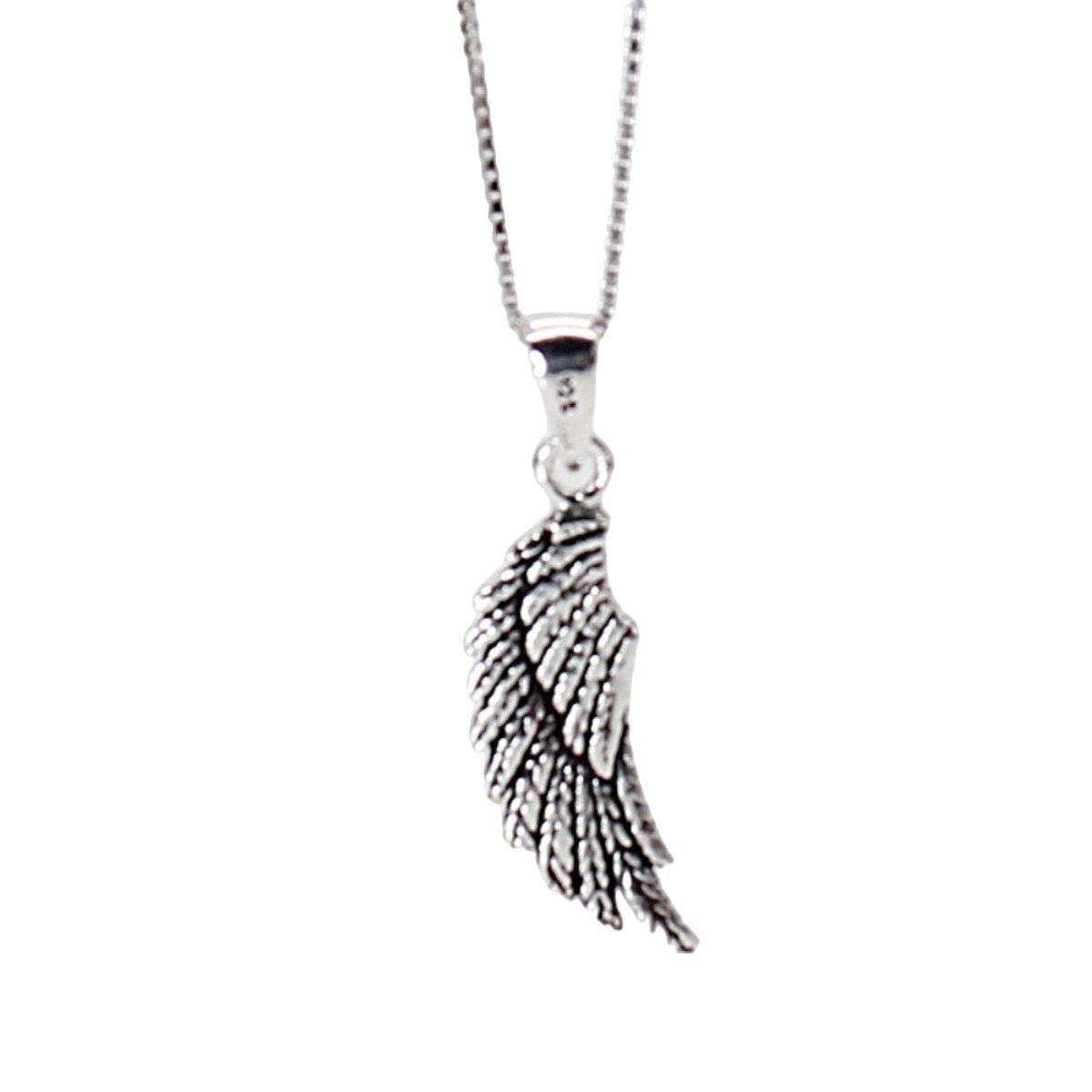 ELLAWIL Silberkette Silberkette Damenkette Engelsflügel Anhänger Halskette Engel Flügel (GESCHENKIDEE, Kettenlänge 40 cm, Sterlingsilber 925), inklusive Geschenkschachtel