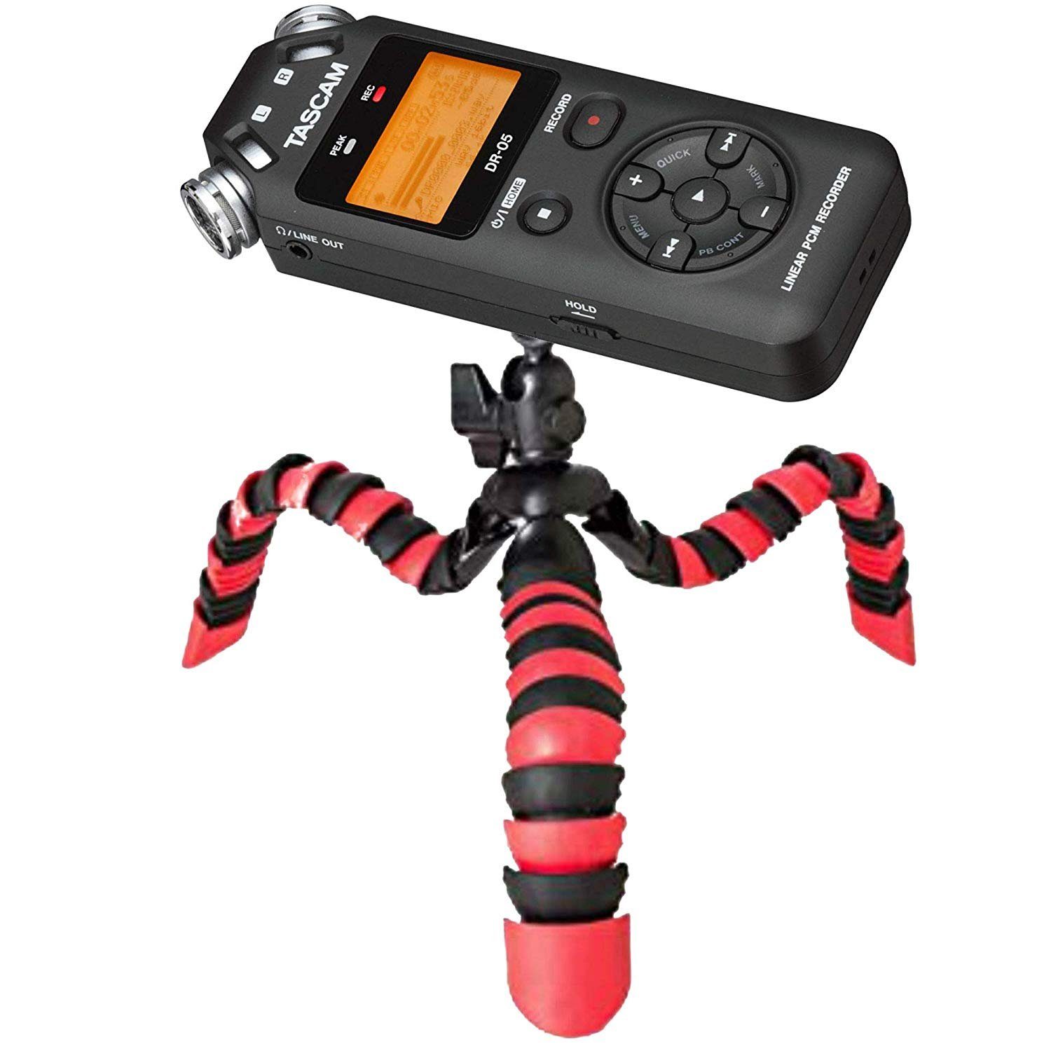 TRIPOD Flexibles Stativ Diktiergerät Audiorekorder Aufnahmegerät 1/4" Stativhalterung