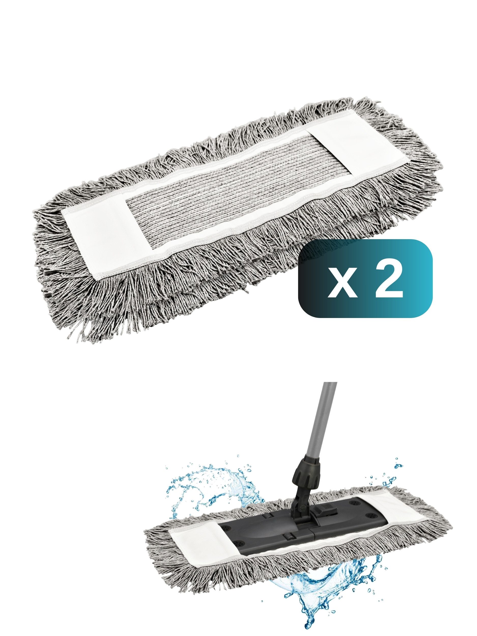 Adel Home Decor Wischmopp Premium Baumwoll-Mopp Ersatzbezug – Profi-Qualität für Ihr Zuhause, (2er-, 5er- und 10er-Sets), 40 cm, 50 cm Größe und Beige-Grau-Farboptionen