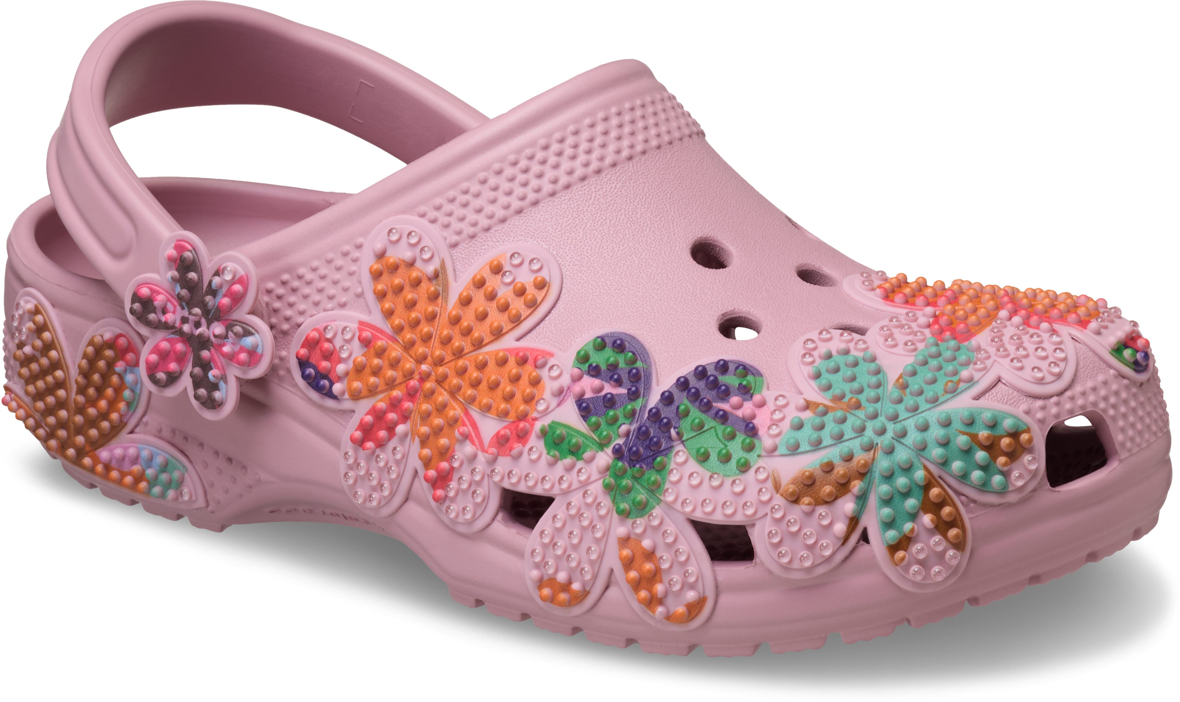 Crocs Classic Summer Beaded Clog Clog Sommerschuh, Gartenschuh, Strandschuh in Blüten-Optik