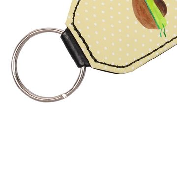 Mr. & Mrs. Panda Schlüsselanhänger Avocado Yoga - Gelb Pastell - Geschenk, Schlüsselanhänger, Hilfe, Anh (1-tlg), Liebevolle Motive