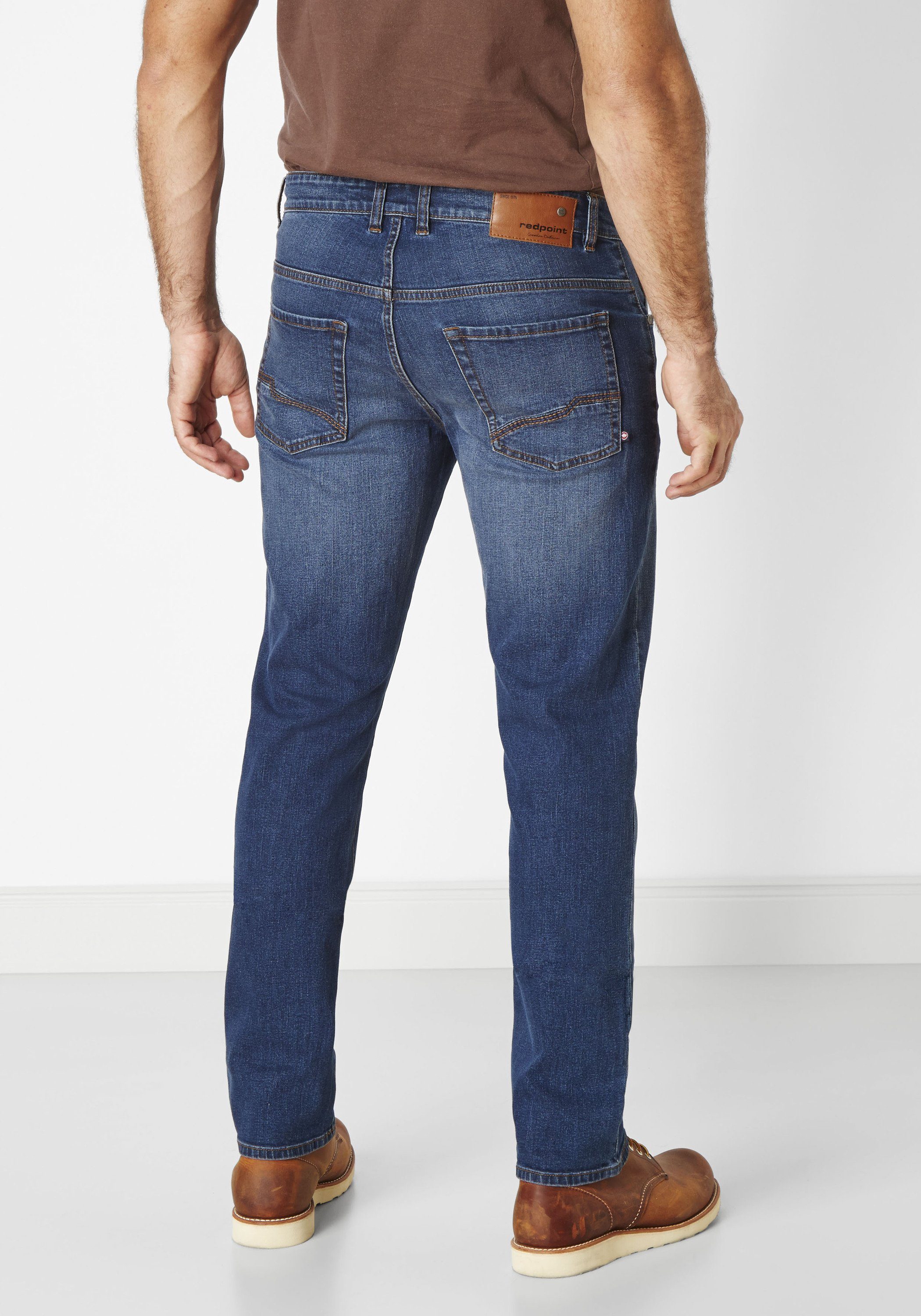 Redpoint 5-Pocket-Jeans Barrie Modern-Fit Denim stone dark Stretchanteil Jeans used mit