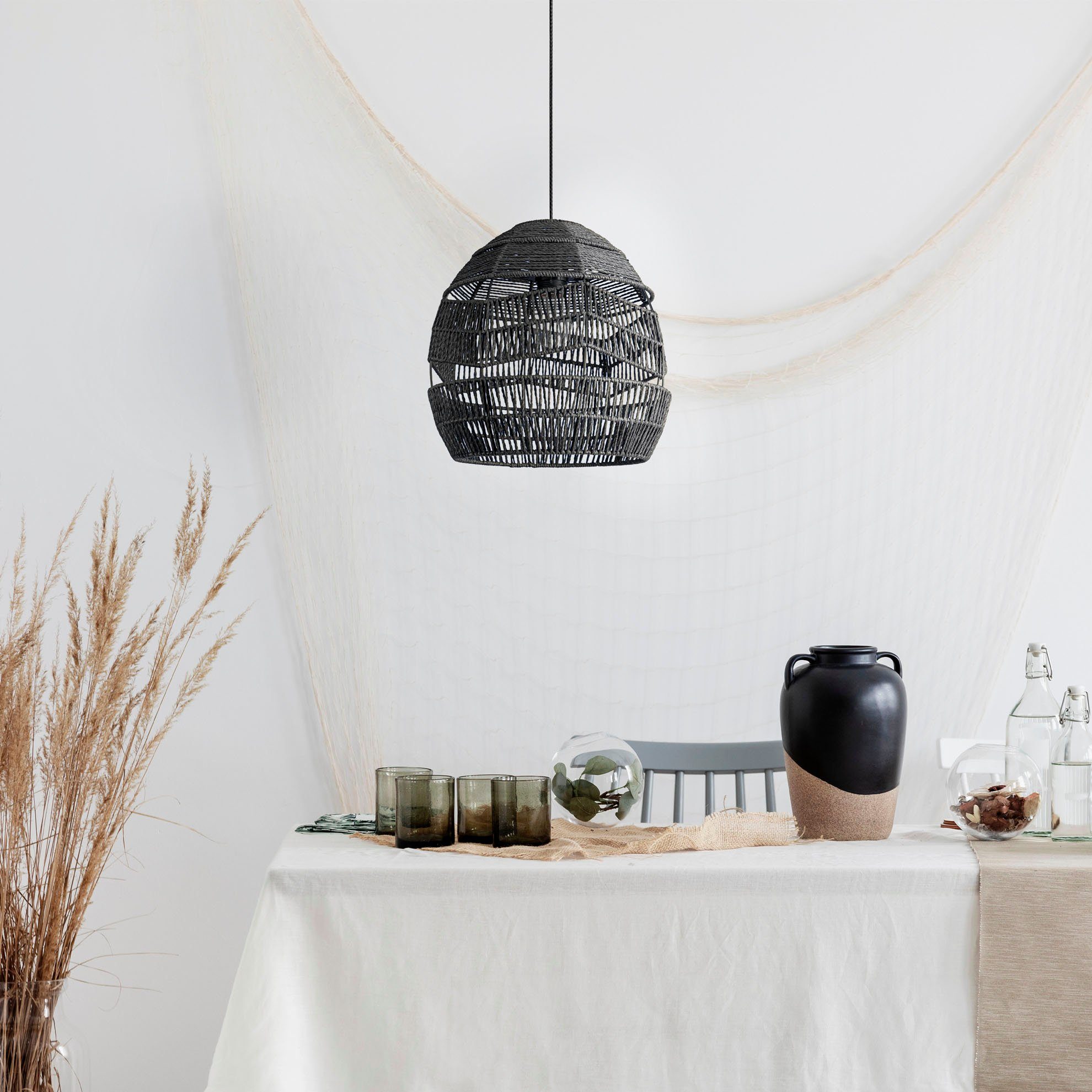 E27 VILLA, Hängeleuchte Papier Pendelleuchte Leuchtmittel, Rustikal ohne Boho Vintage LED Paco Home Pendelleuchte