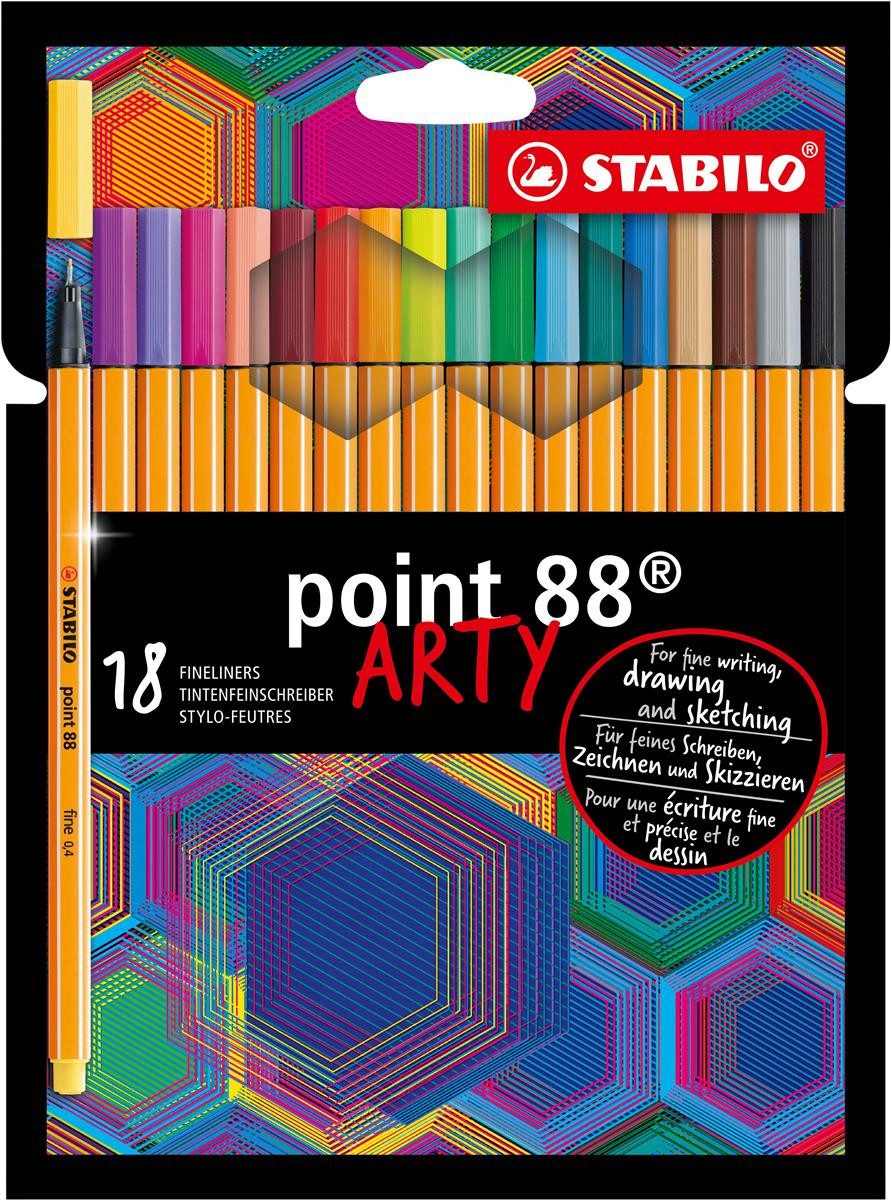 STABILO Folienstift 88® Etui - ARTY - 18er Pack - mit 18 verschiedenen Farben