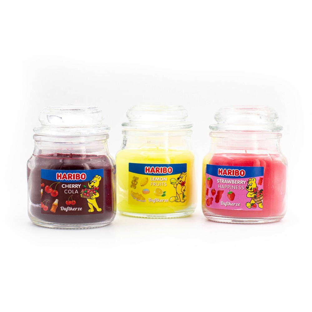 HARIBO Duftkerze Cherry Cola + Strawberry + Lemon Fruits, 3 x 85 g (Set, 3- günstig online kaufen
