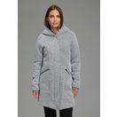 Polarino Strickmantel atmungsaktiv und wärmeisolierend. Strickoptik außen, Fleece innen.