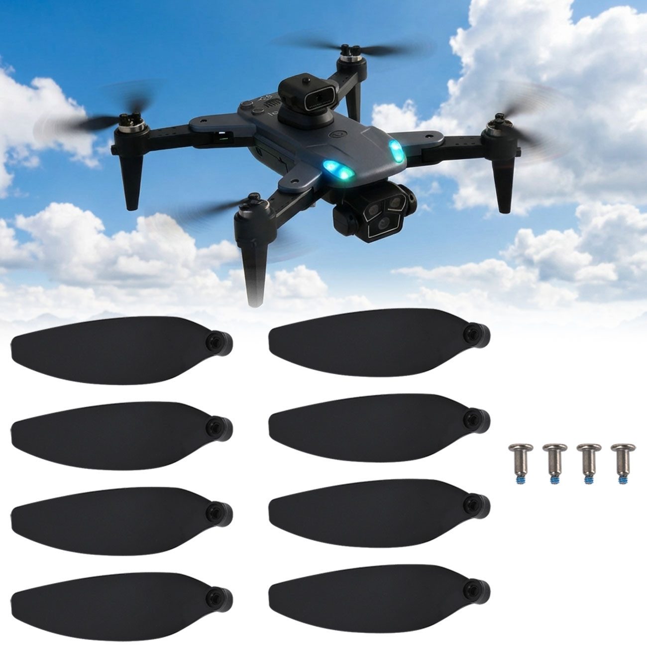 shop'n smile ideoon Ersatz-Propeller für GPS-Drohne CH11603, 4 Paare präzise Steuerung Zubehör Drohne (4 Paare, Propeller-Set für Drohne CH11603)