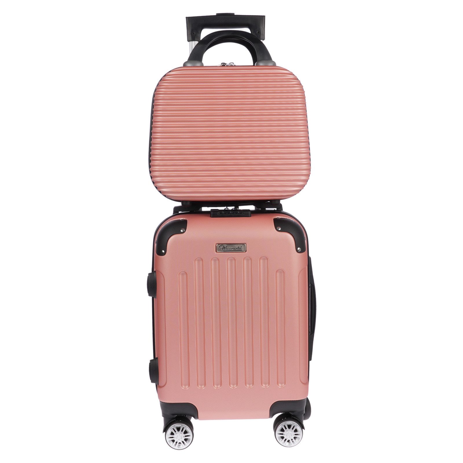 Weissmantel Kofferset 2er, Hartschalenkoffer, Koffer, Trolley, Reisekoffer, Koffer Set, (Beauty case, Handgepäck Set), 2-Wege Reißverschluss, TSA Schloss, 2er Set