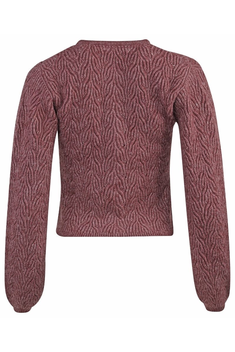 Madame Marie Trachtenstrickjacke Trachten Strickjacke - AVENARA - lavender melange, mahagoni melange – Bild 5 von 5
