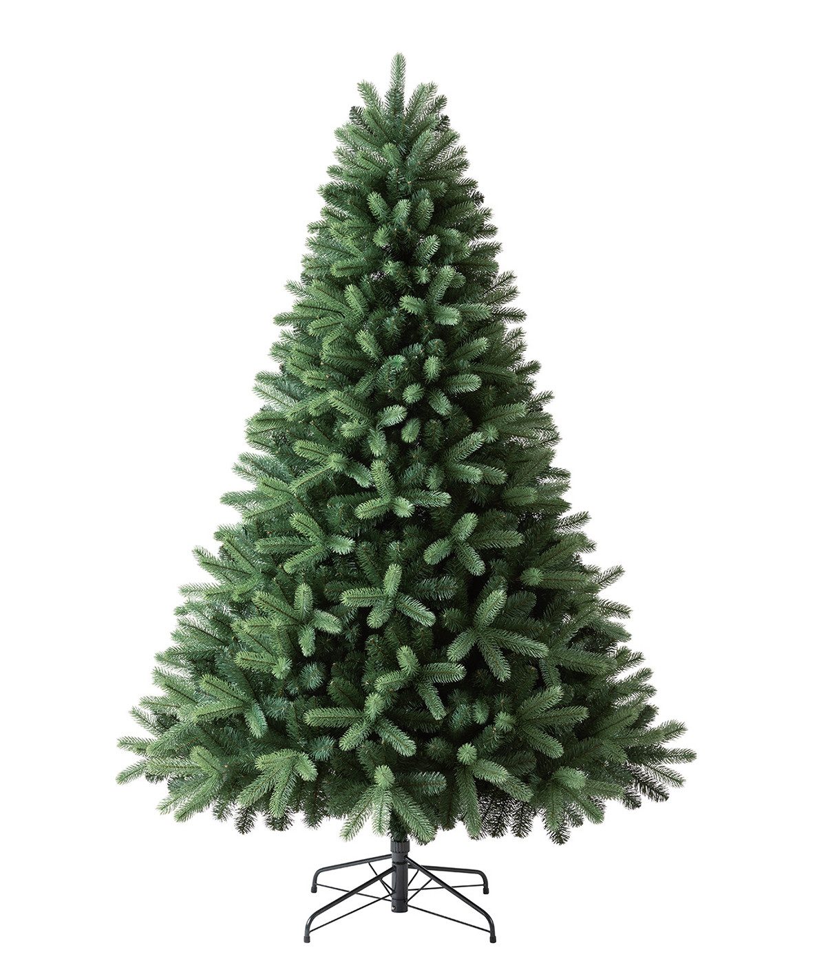 Dehner Künstlicher Weihnachtsbaum Amerikanische Rotfichte Stellan mit Ständer, Höhe 210 cm, Ø 150 cm, ebenmäßiger, dichter Christbaum