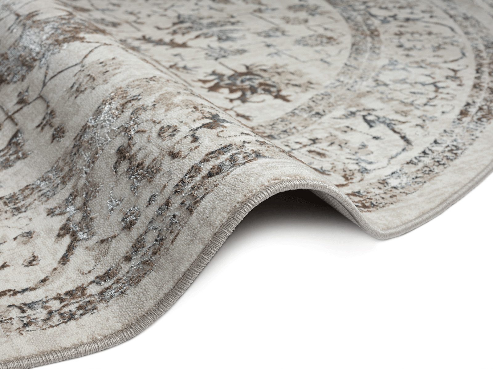 the carpet Teppich Mila, rund, Höhe: 8 mm, moderner Wohnzimmer Teppich elegant glänzender Flor