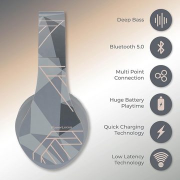 PowerLocus 40-mm-Neodym-Audiotreiber Headset (Erstklassiger Tragekomfort durch Memory-Schaumstoff-Ohrpolster mit Noise-Cancelling-Effekt., Unvergleichlicher Komfort, erstklassiger Sound und langlebige Qualität)