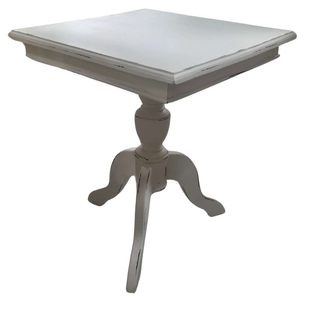 Beistelltisch Massivholz Landhaus Beistelltisch TIGA 60cm antik-weiss Shabby Chic