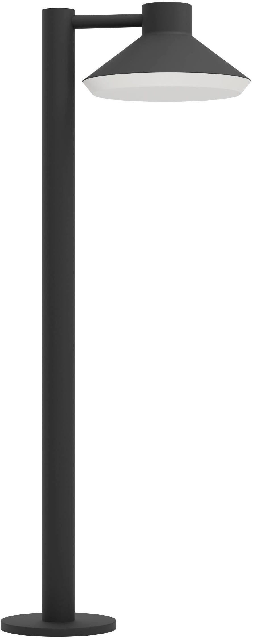 EGLO Sockelleuchte Ninnarella Stehlampe, Außenlampe, Metall und Kunststoff, GU10, IP44, LED fest integriert, Stehleuchte - L25 x B20,5 x H74,5 cm - schwarz - 1X4,6W inkl.
