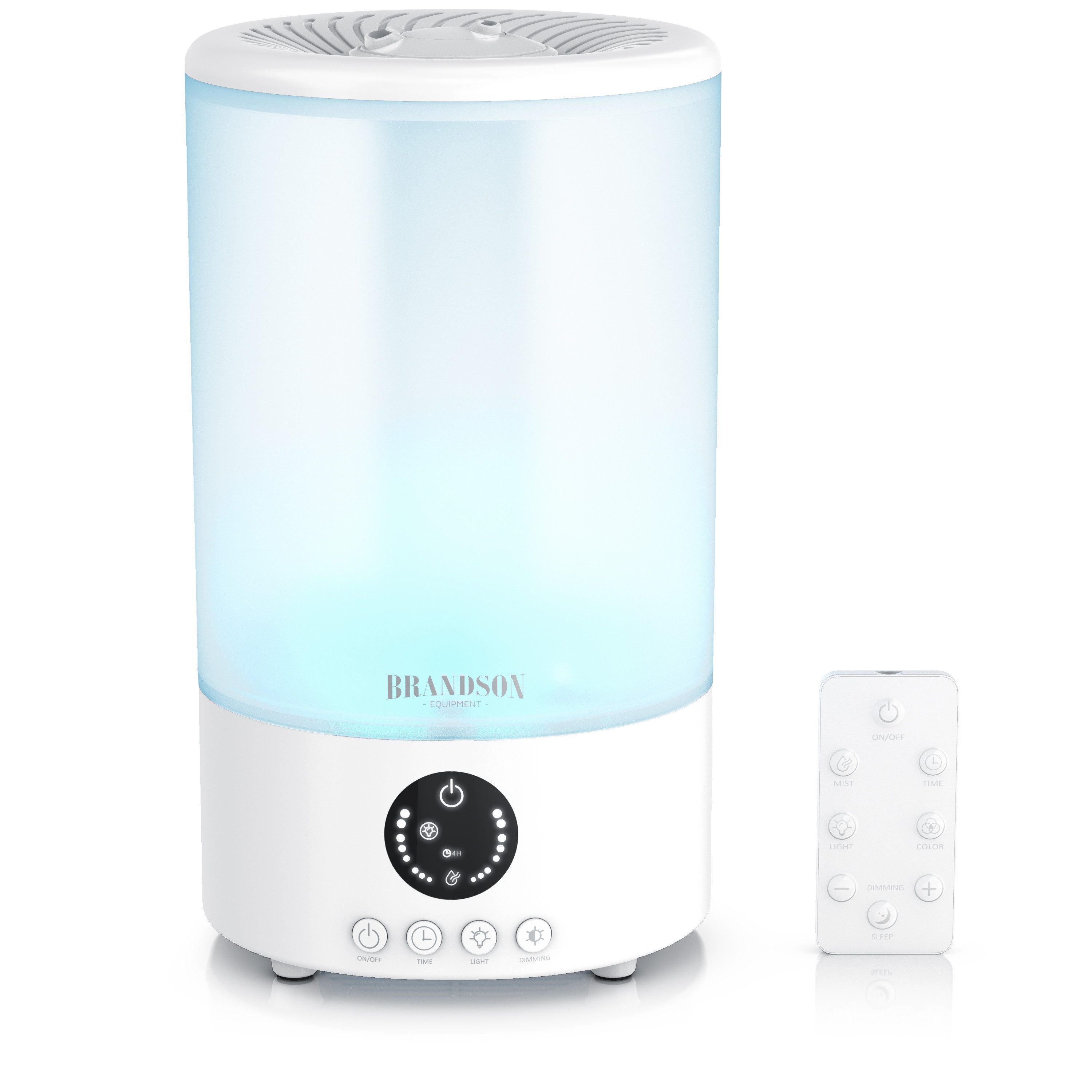 Brandson Luftbefeuchter 2,5L, Fernbedienung, 7 Helligkeitsstufen, RGB, Timer, sehr leise 30dbA, 2.5 l Wassertank, 3 Nebelstufen, Sleep Modus, für Schlafzimmer Kinderzimmer Wohnzimmer