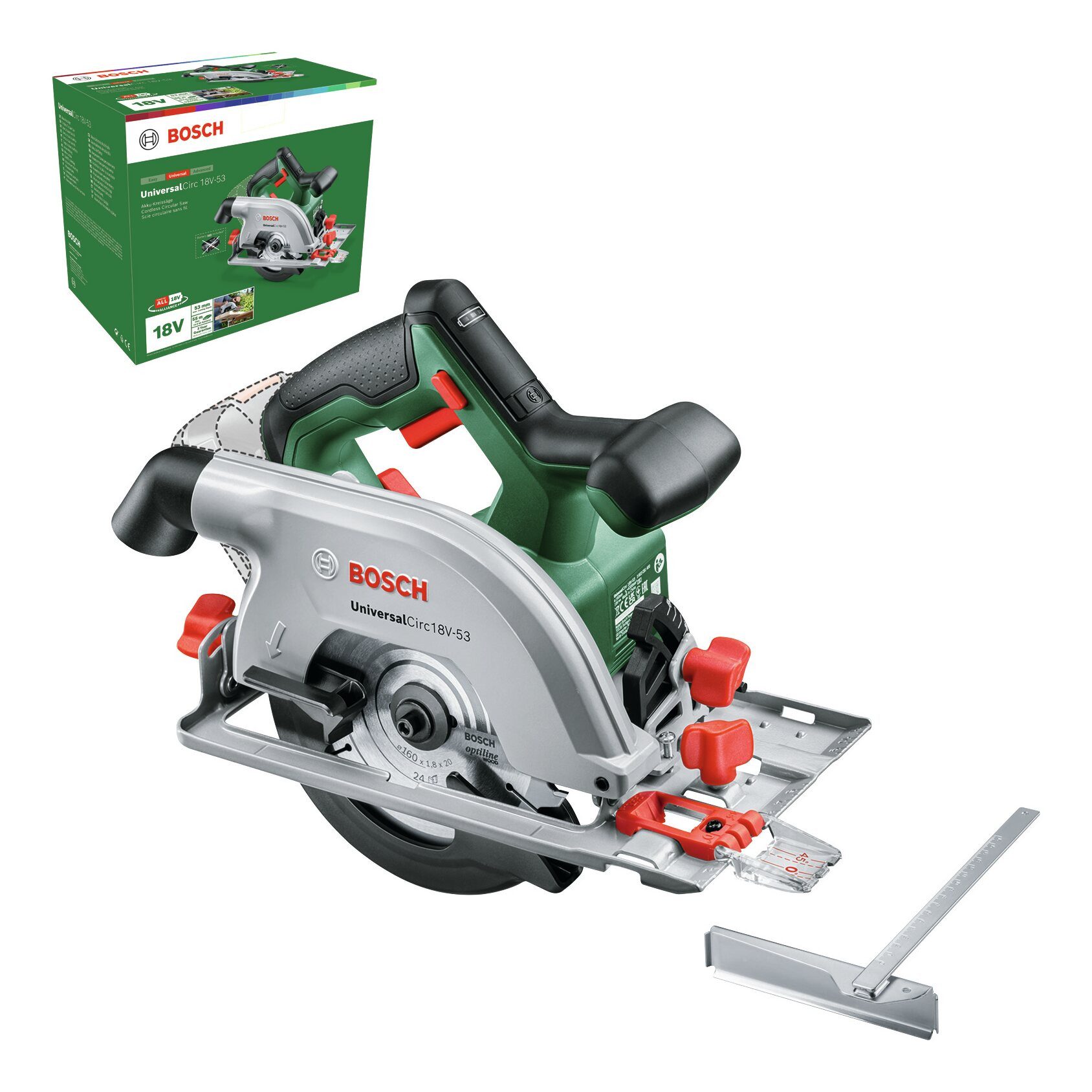 BOSCH Akku-Handkreissäge UniversalCirc 18V-53, Kreissäge Ohne Akku - im Karton