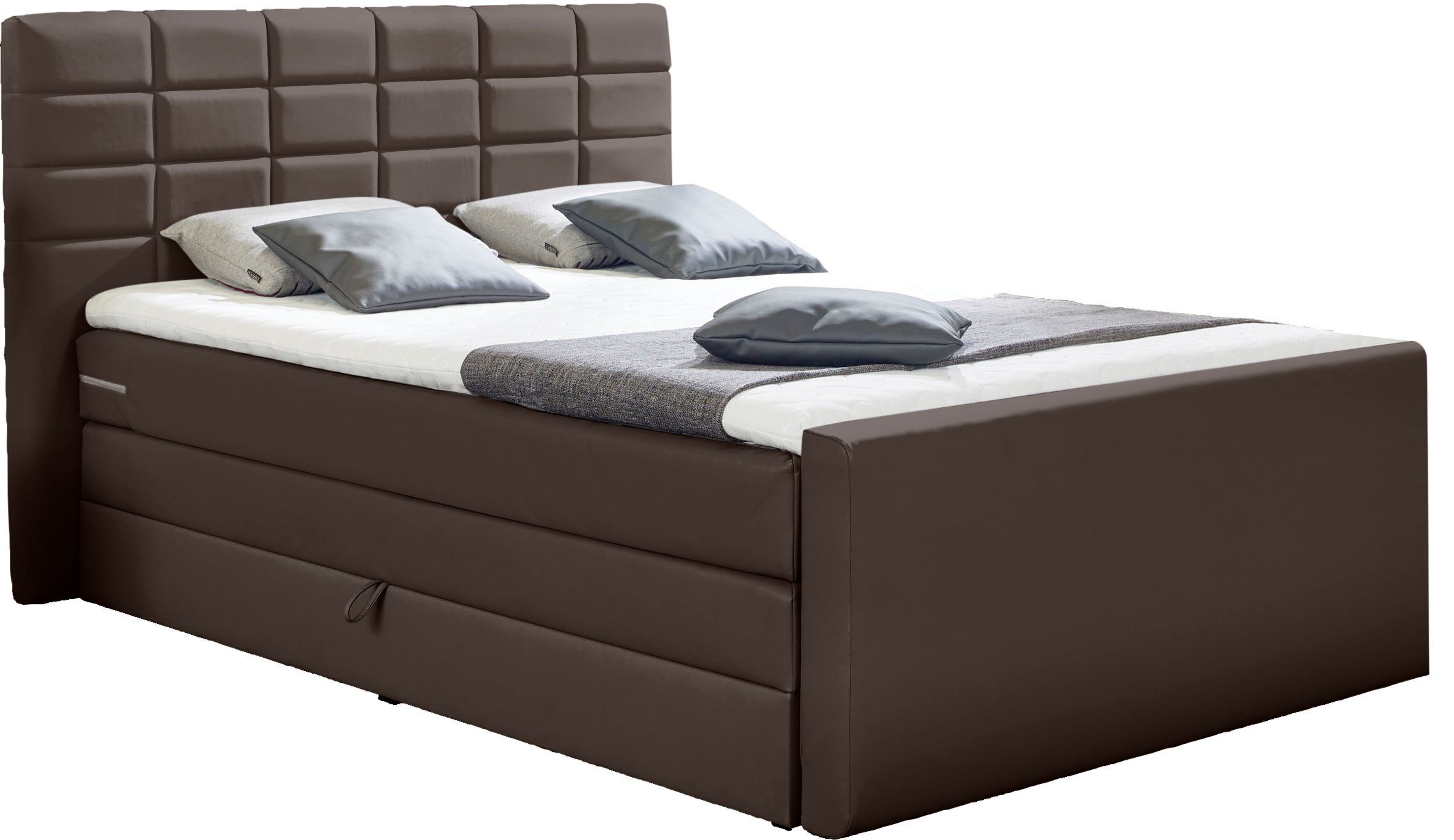 INOSIGN Boxspringbett Lethbridge, inkl. Bettkasten und Topper, zwei Matratzenarten in H2