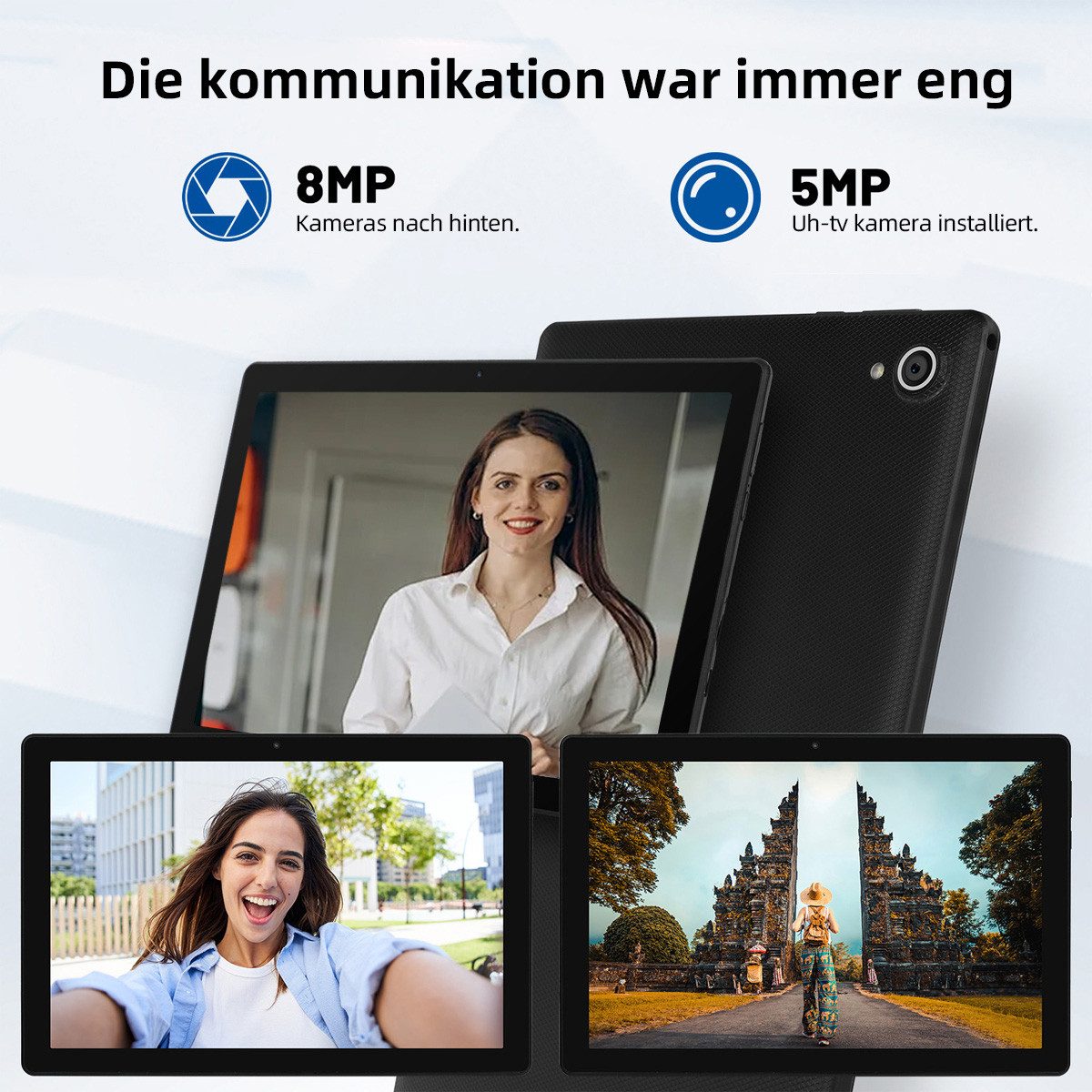 BUFO 10 Zoll HD, 3 GB RAM, 64 GB Erweiterbar auf 1 TB, Android Tablet (10", 64 GB, Android, 2,4G/5G WiFi, Dual-Kamera)