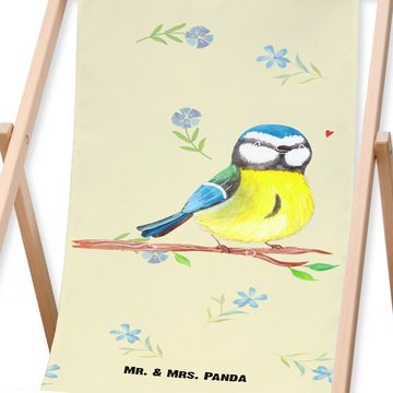 Mr. & Mrs. Panda Gartenliege Vogel Blaumeise - Blumig - Geschenk, Ostern, Osterdeko, Liege, Sonne, 1 St., Höhenverstellbar