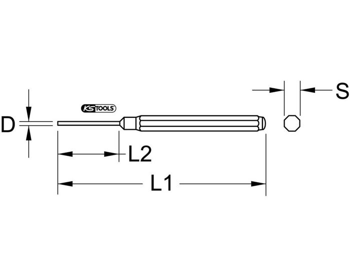 KS Tools Montagewerkzeug Splintentreiber XL 8-kant hochglanz verchromt Ø 3mm ZN11251