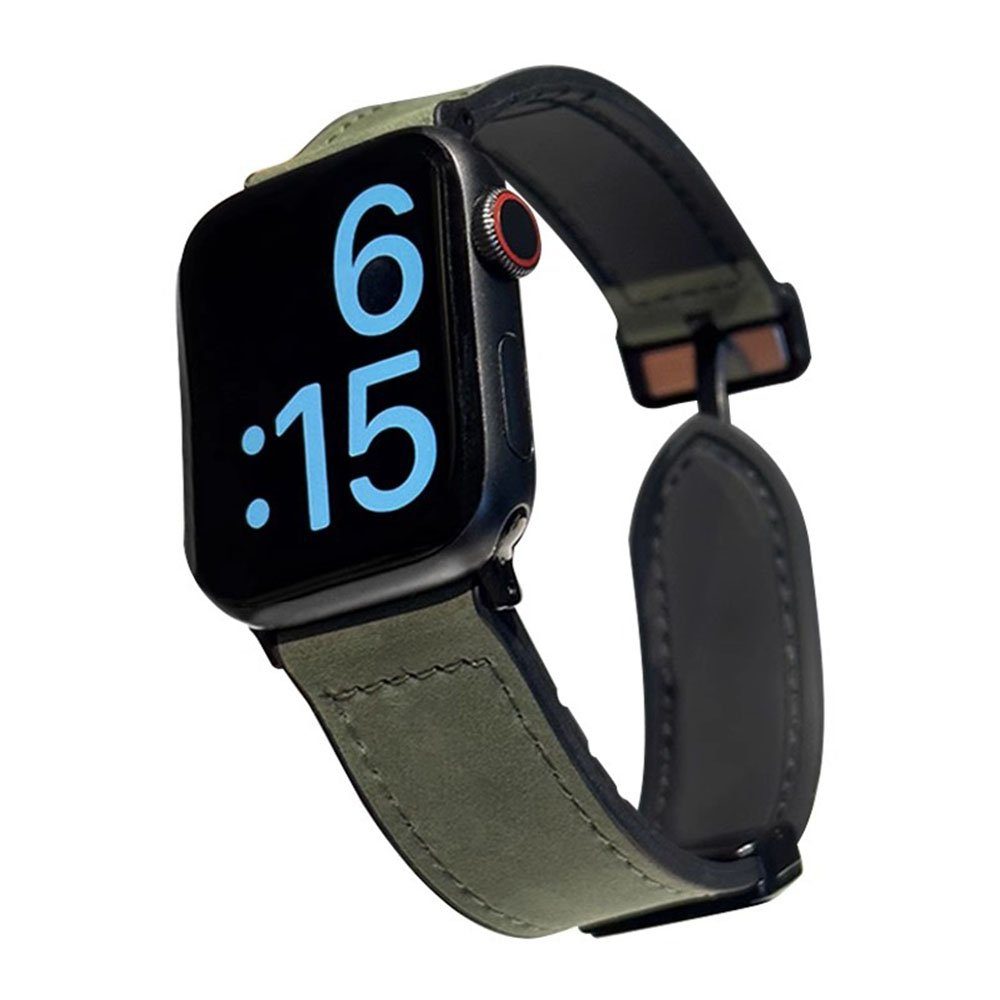 FELIXLEO Uhrenarmband Echtes Watch Leder Kompatibel mit iWatch 41mm Ultra Armband Apple 7/8