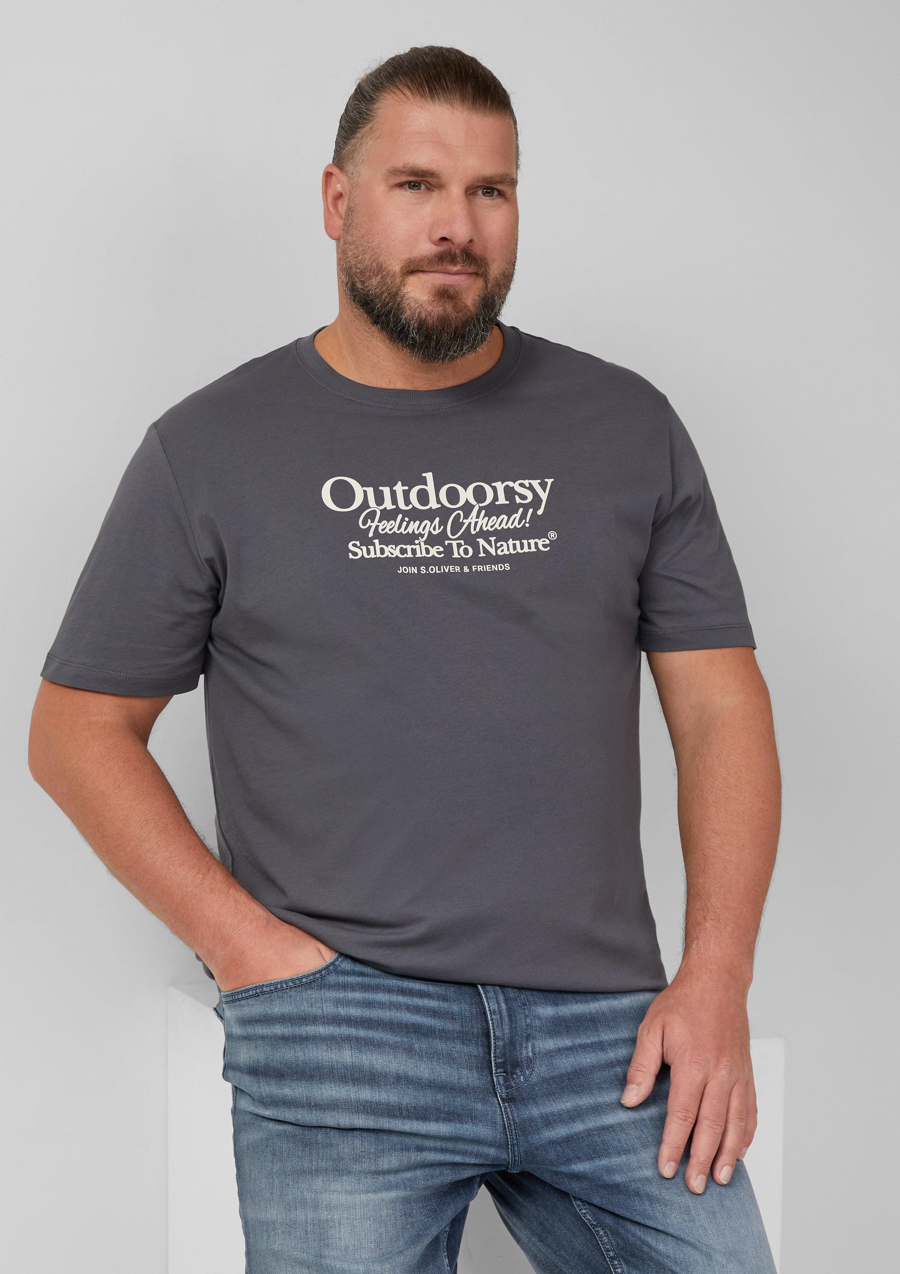 s.Oliver Kurzarmshirt Baumwoll-T-Shirt mit Frontprint günstig online kaufen